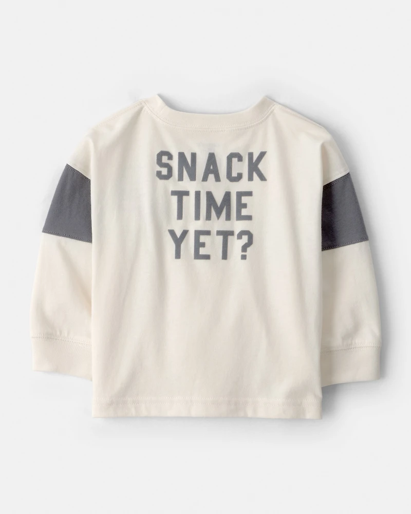 Baby Boy Cookies & Milk Long-Sleeve Graphic Tee - Cream