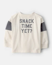 Baby Boy Cookies & Milk Long-Sleeve Graphic Tee - Cream