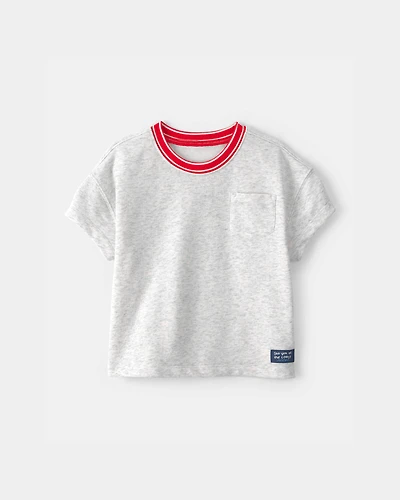 Toddler Boy French Terry Pocket T-Shirt - Grey