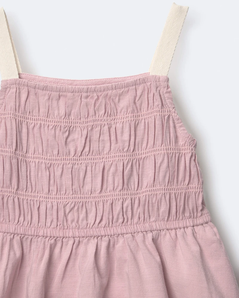 Toddler Girl Smocked Dress - Light Pink