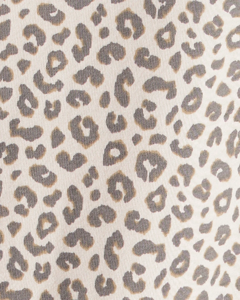 Girls Cotton Leopard Stretch Flare Leggings