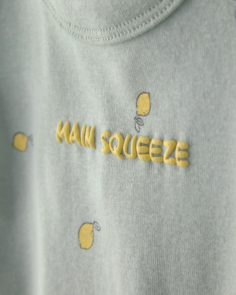 Baby Girl Tropical Short-Sleeve Romper - Green