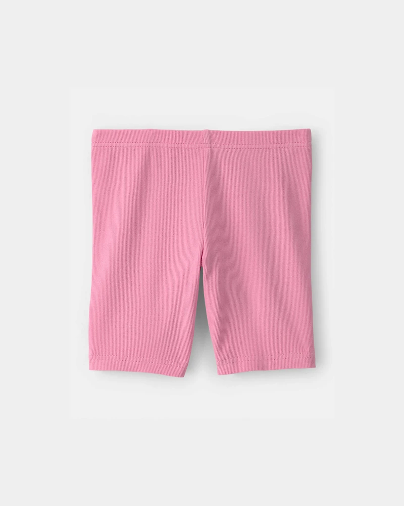 Girls Solid Bike Shorts - Pink