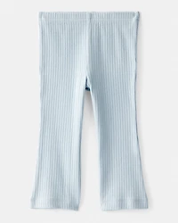 Baby Girl Flare Pull-On Stretch Rib Leggings - Blue