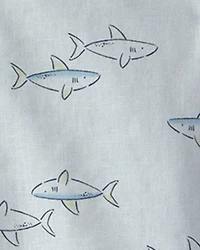 Baby Boy 3-Piece Shark Top & Short Set - Blue