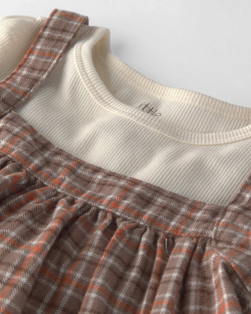 Baby Girl 2-Piece Organic Cotton Plaid Jumper Set