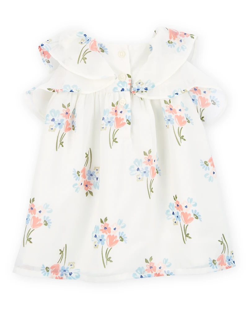 Baby Floral Dress - Ivory