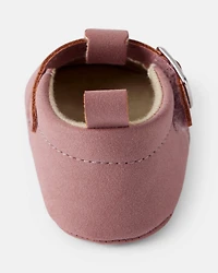 Baby Girl Scallop Edge Buckle Shoes - Pink