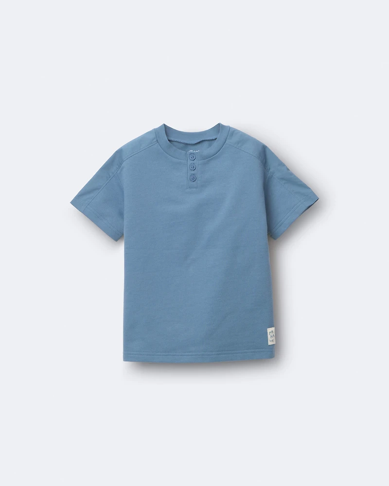 Toddler Boy Henley Tee - Teal