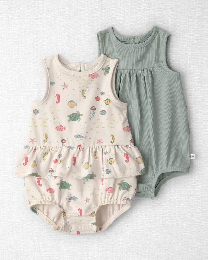 Baby Girl 2-Pack Organic Cotton Bubble Under The Sea