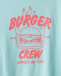 Kid Burger Crew Long-Sleeve Graphic Tee - Blue