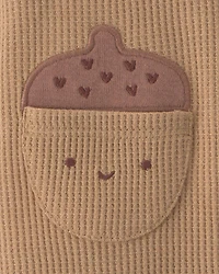 Baby Boy 2-Piece Thanksgiving Thermal Long-Sleeve Overall Set - Brown