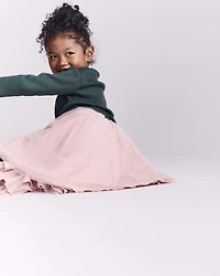 Toddler Girl Mock Neck Long-Sleeve Top - Dark Green