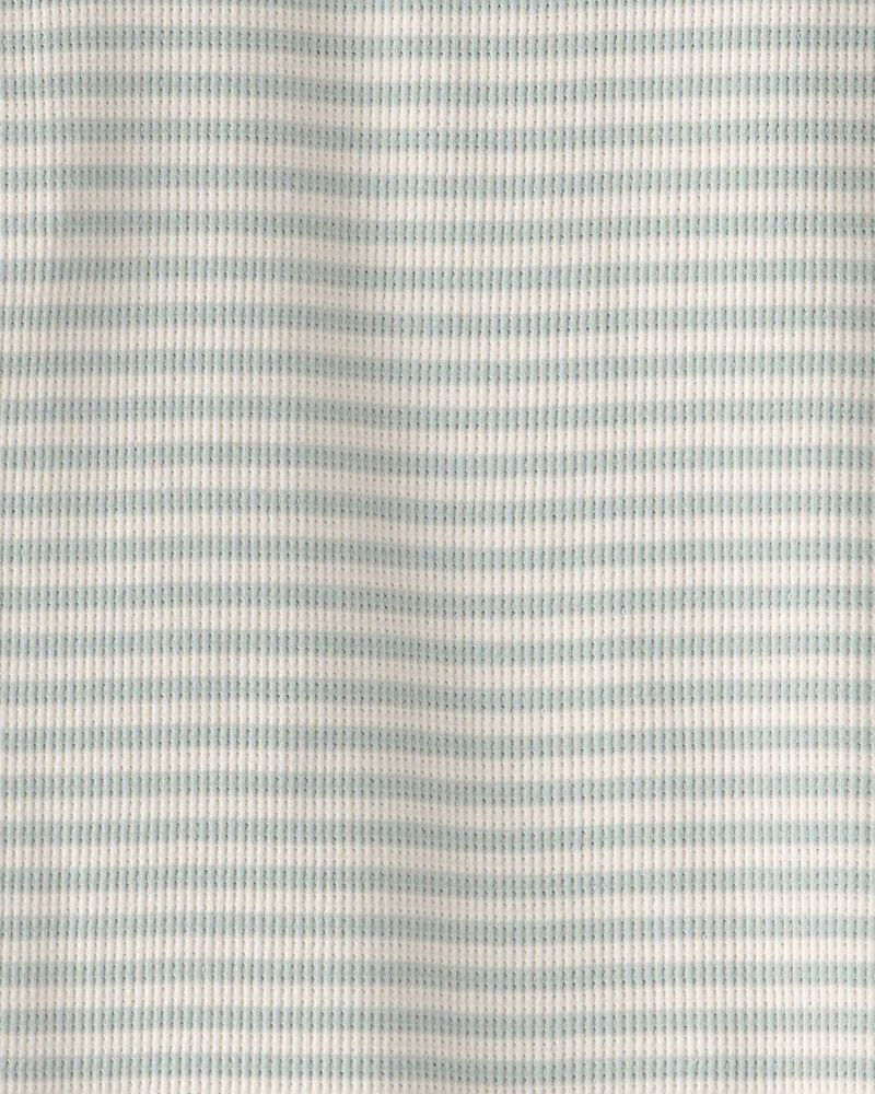 Girls 2-Piece Organic Cotton Waffle Knit Top & Short Set Stripes