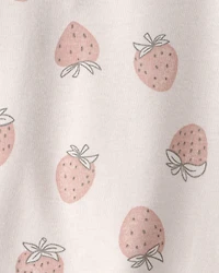 Girls 2-Piece Organic Cotton Pyjama Strawberry-Print