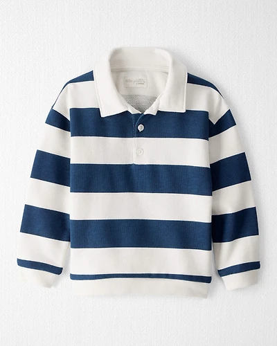 Toddler Boy Organic Cotton Henley Top Stripes
