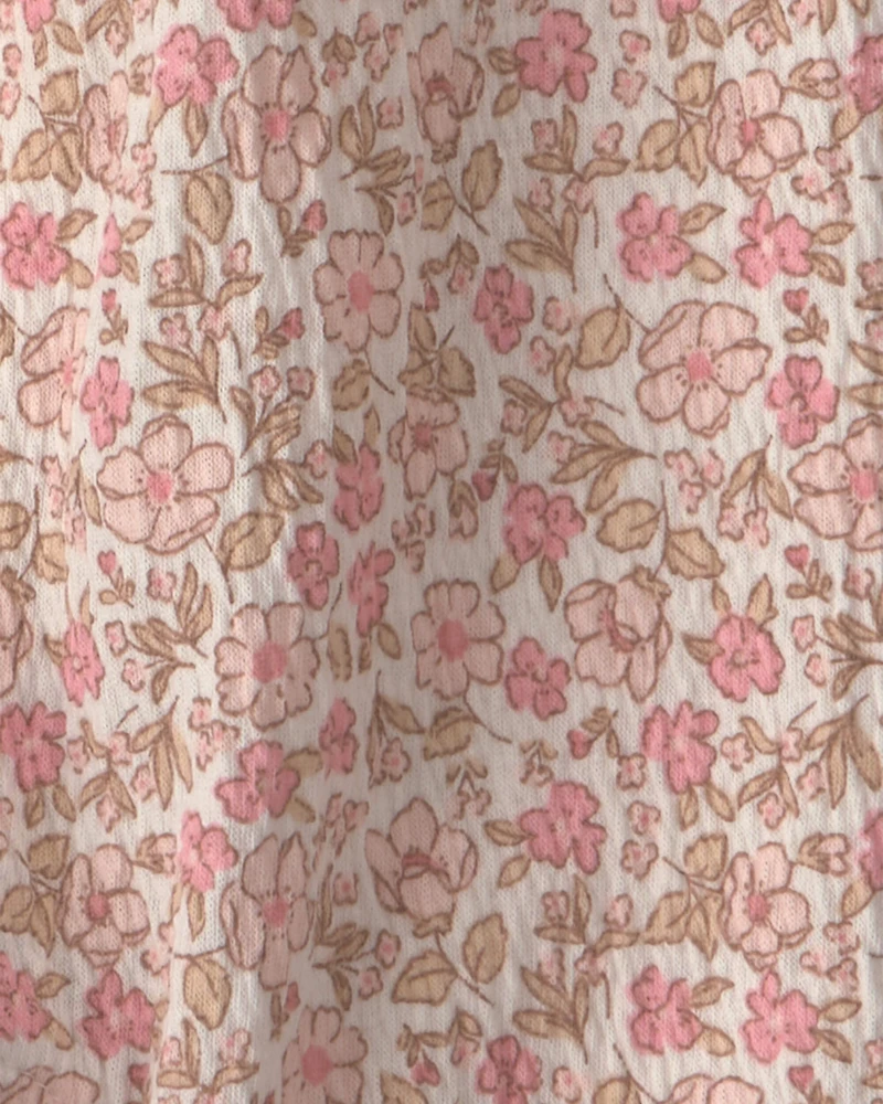 Baby Girl Floral Jumpsuit - Pink