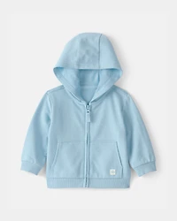 Baby French Terry Zip-Up Hoodie - Blue