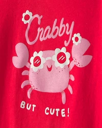 Toddler Girl Crab Graphic Tee - Red