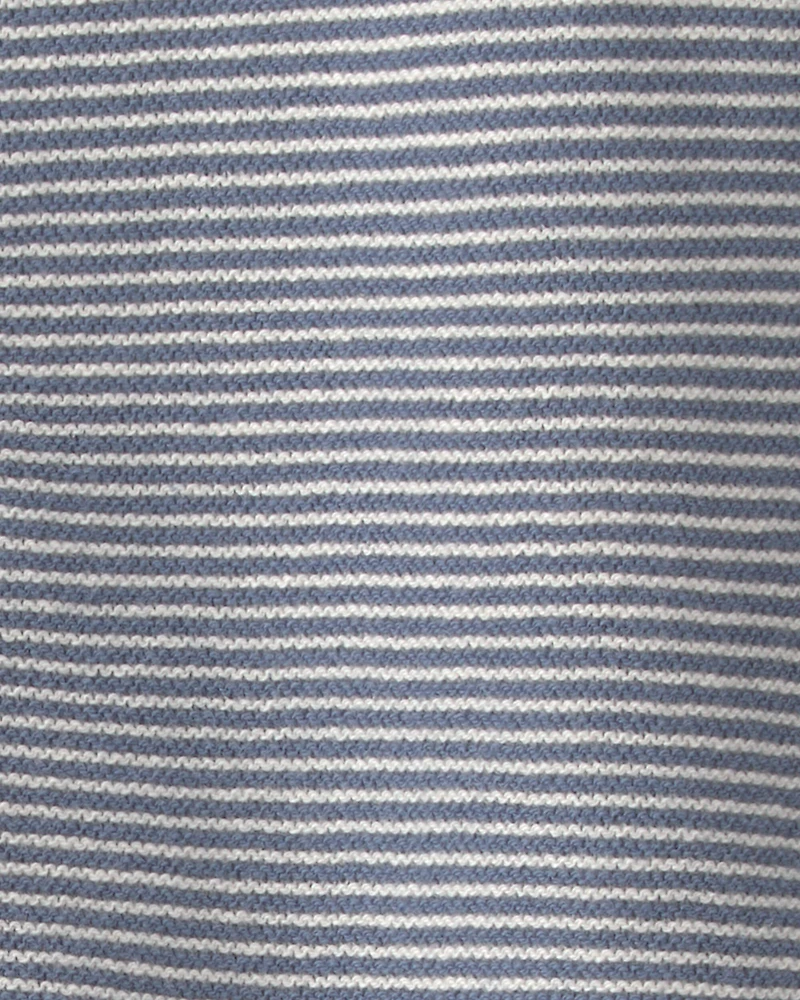 Baby Boy Striped Long-Sleeve Jumpsuit - Navy Blue