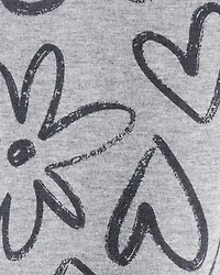 Toddler Girl Heart Pull-On Flare Stretch Rib Leggings - Grey