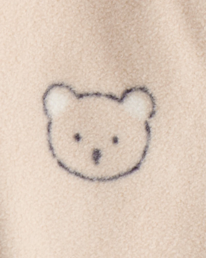 Baby Boy Bear DreamPlush Snug Fit 2-Way Zip Sleep er - Khaki