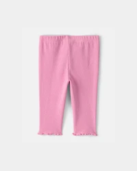 Baby Girl Rib Pants - Pink