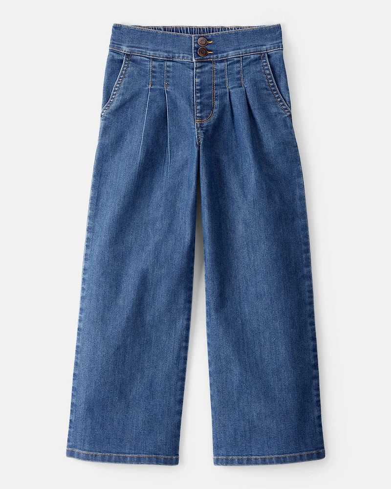 Kid Denim Wide Leg Pants
