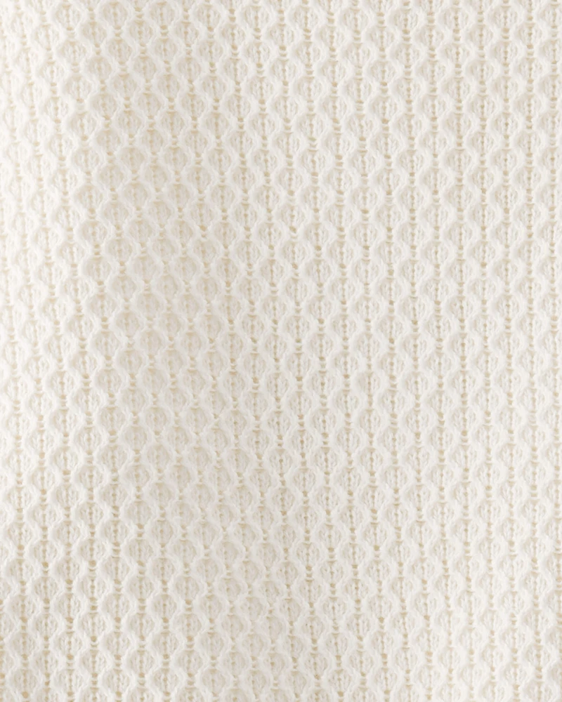 Kid 2-Piece Organic Cotton Crotchet Knit Set-Cream