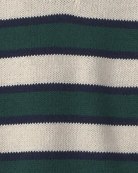 Toddler Boy Organic Cotton Sweater Knit Polo Stripes