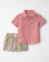 Toddler Boy 2-Piece Gingham Set Made with Organic Cotton