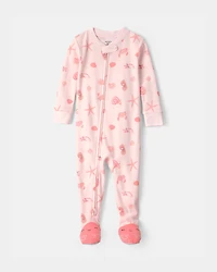 Toddler Girl Shell 100% Cotton Snug Fit 1-Piece Pyjama - Pink