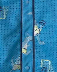 Toddler Boy Dinosaur Mesh Jersey - Blue