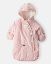 Baby Girl Zipper Heart Front Pram – Pink