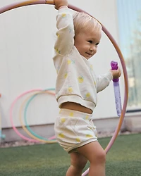 Baby Girl French Terry Shorts - Cream