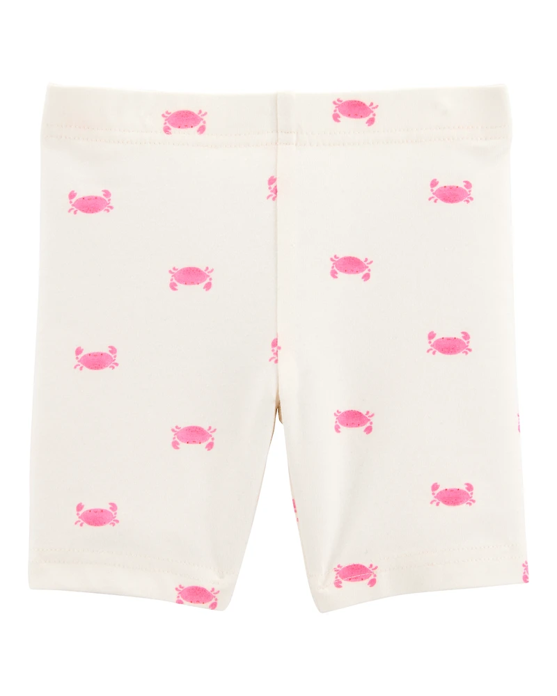 Toddler Girl Crab Print Bike Shorts