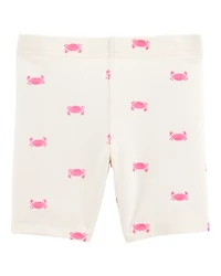 Toddler Girl Crab Print Bike Shorts