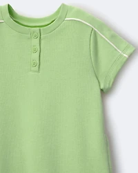 Toddler Girl Henley T-Shirt Dress - Lime Green