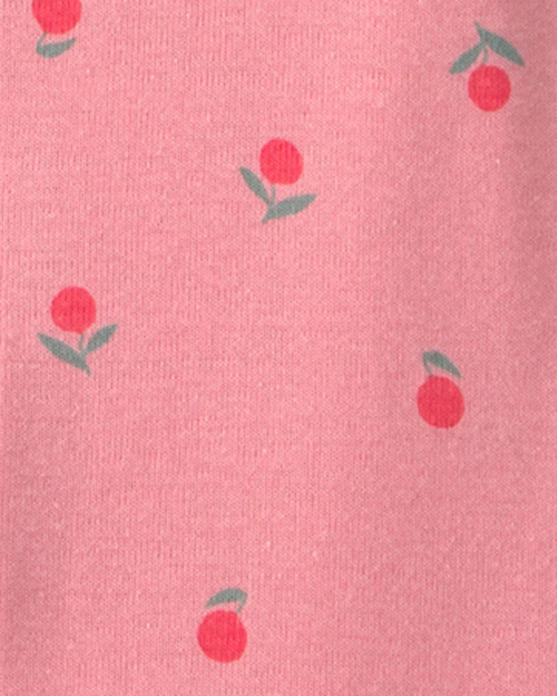 Toddler Girl Floral 100% Cotton 1-Piece Romper Pyjama - Pink