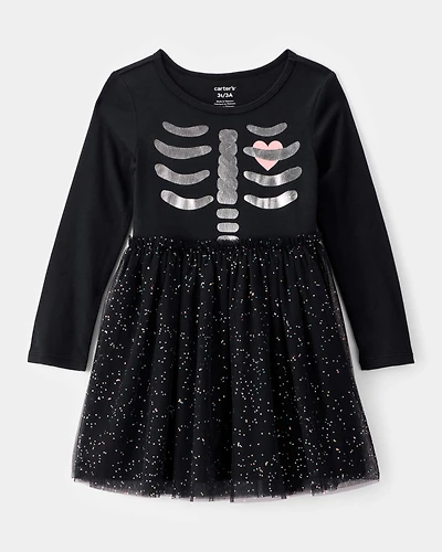 Toddler Halloween Skeleton Tulle Dress