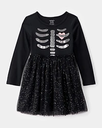 Toddler Halloween Skeleton Tulle Dress