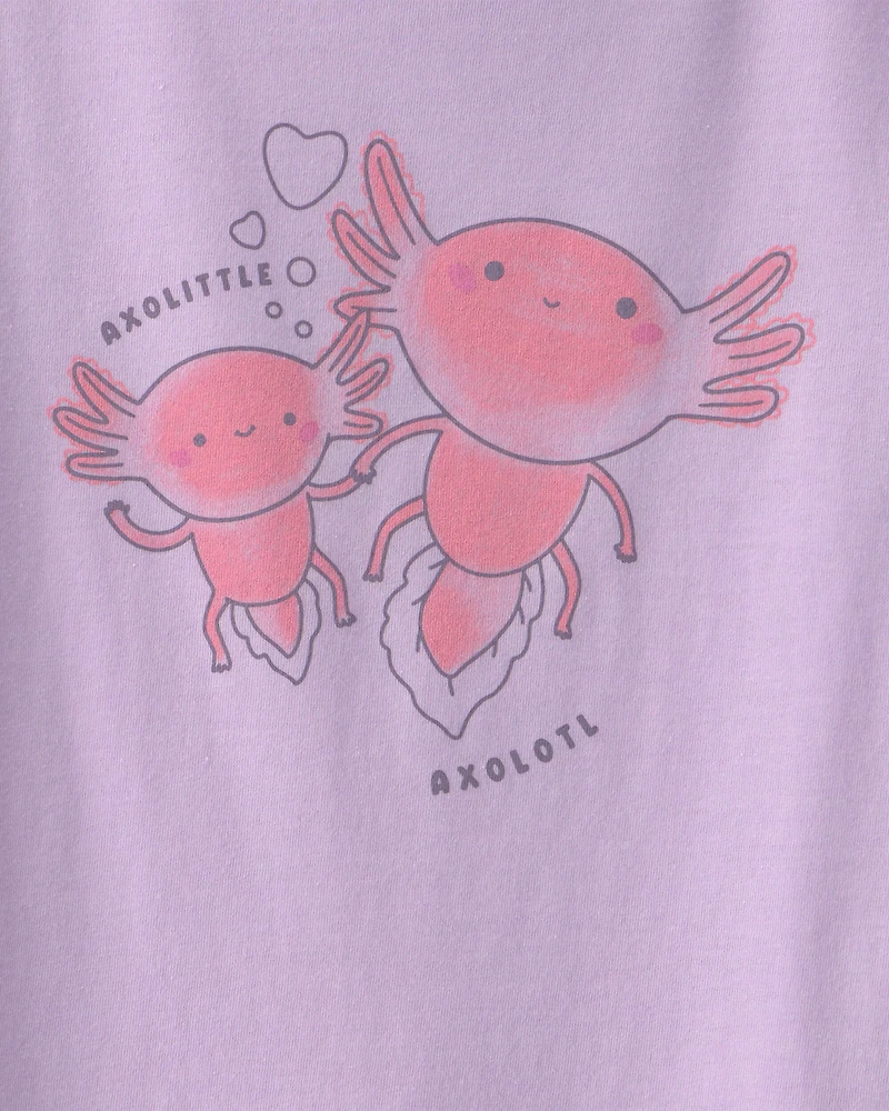 Girls Axolotl Graphic Tee - Purple