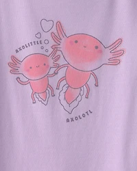 Girls Axolotl Graphic Tee - Purple