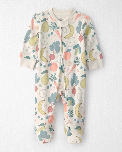 Baby Organic Cotton Sleeper Pyjama Veggie Fruit Print