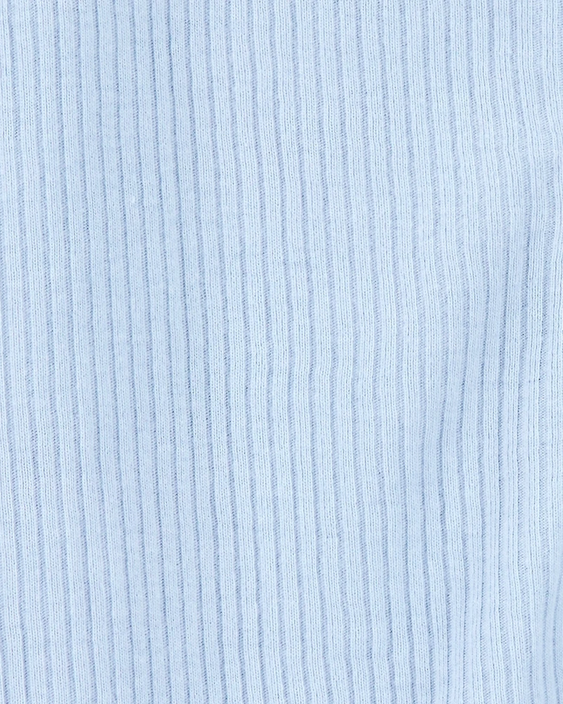 Baby Boy Dog Pocket 2-Way Zip Ribbed Sleeper pyjamas - Blue