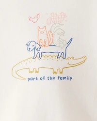 Baby Family Cotton Long-Sleeve Graphic Bodysuit - White