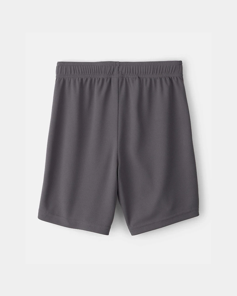 Boys Mesh Active Shorts - Grey