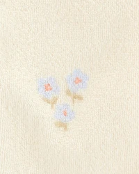Baby Floral Print 2-Way Zip Terry Sleeper Pyjamas - Ivory