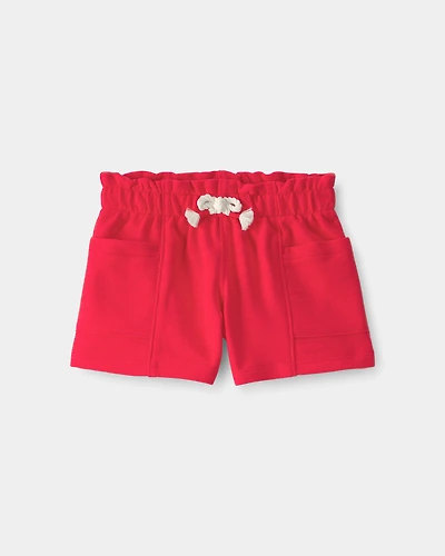 Baby Girl French Terry Shorts - Red