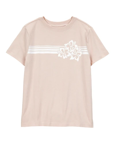 Boys Floral Short-Sleeve Graphic Tee - Khaki